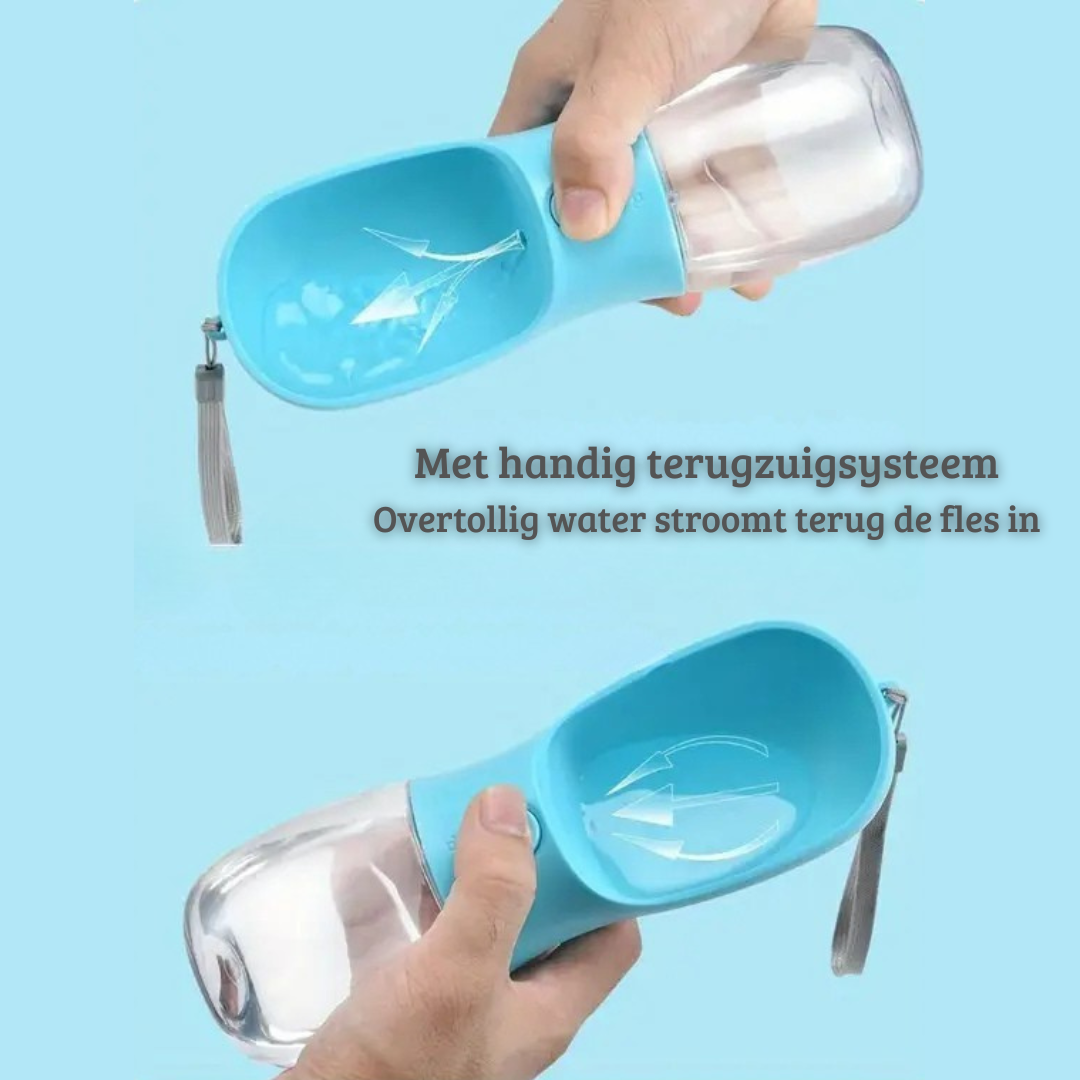 Pet2Go 2-in-1 Drinkfles met Voerbak