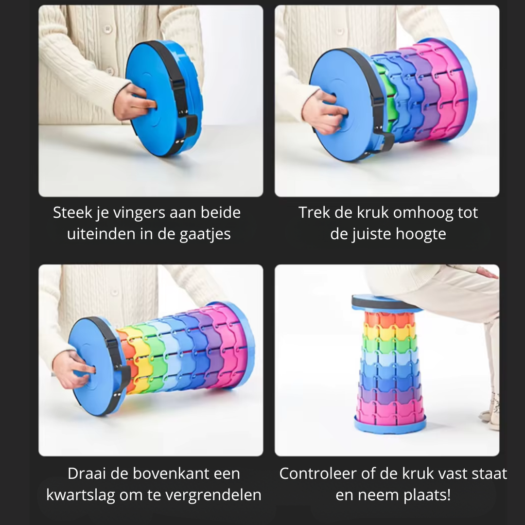 Ultralichte uitklapbare kruk