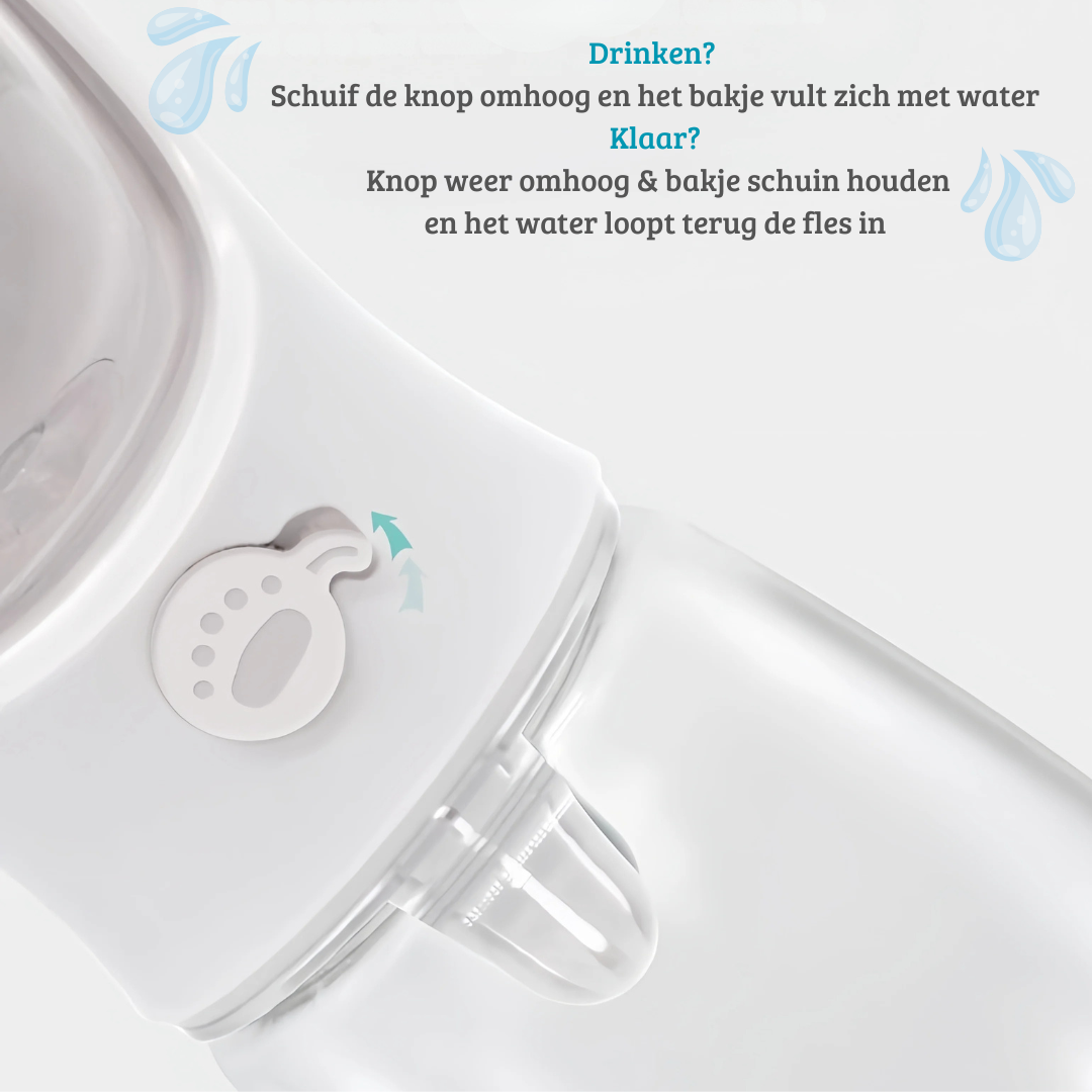 Pet2Go 2-in-1 Drinkfles met Voerbak