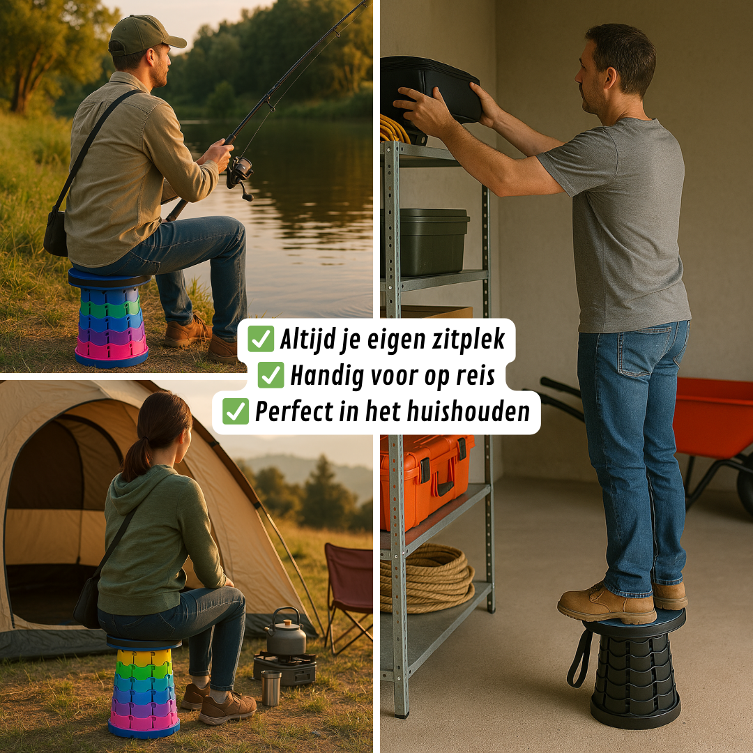 Ultralichte uitklapbare kruk