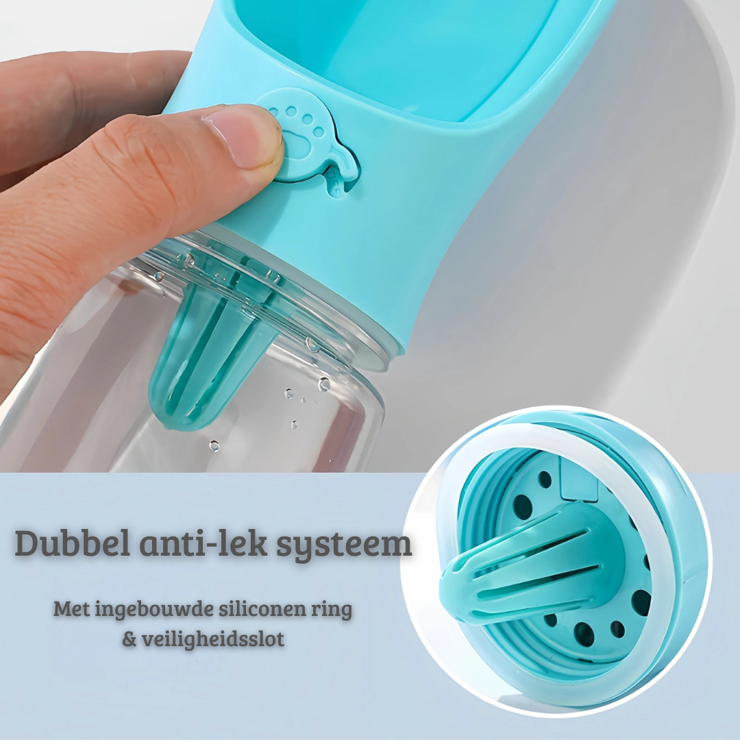 Pet2Go 2-in-1 Drinkfles met Voerbak