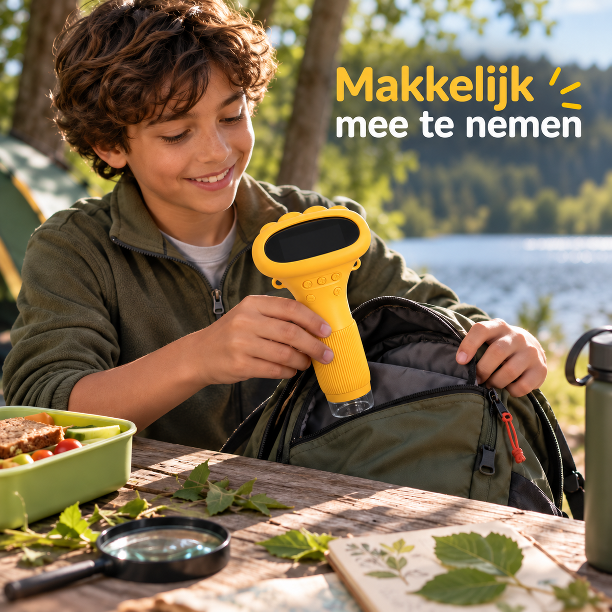 DigiScope digitale microscoop is makkelijk mee te nemen in je rugzak