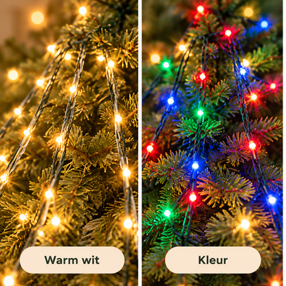 Kerstboom ringverlichting in warm wit of multicolor kerstlampjes