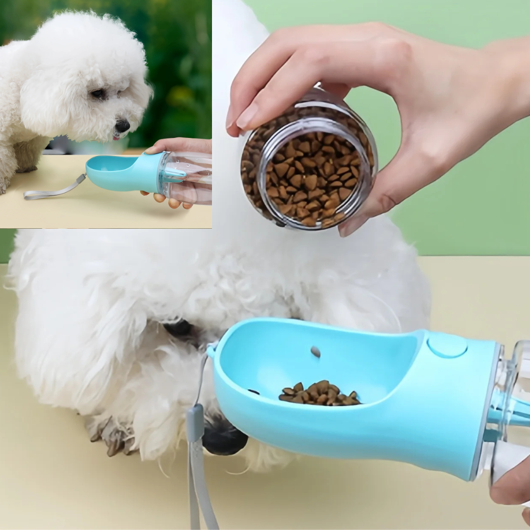Pet2Go drinkfles met voerbak voor honden – foto 3
