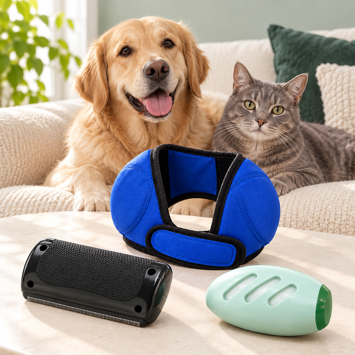 PetSet met Snoezy oorbeschermer, Petiva vachtborstel en Vexa Sticky Roller voor hond en kat