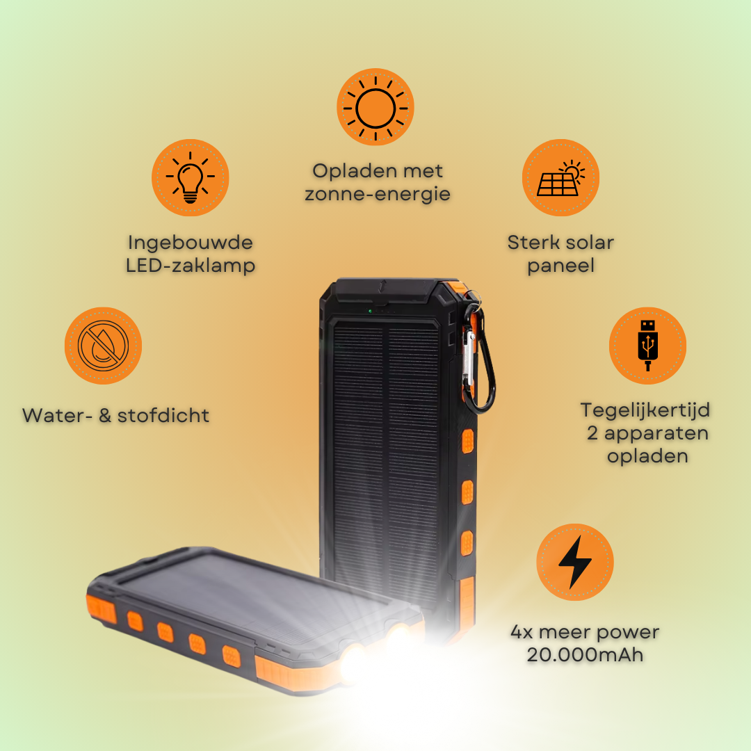 Solar powerbank met zonnepaneel – foto 2