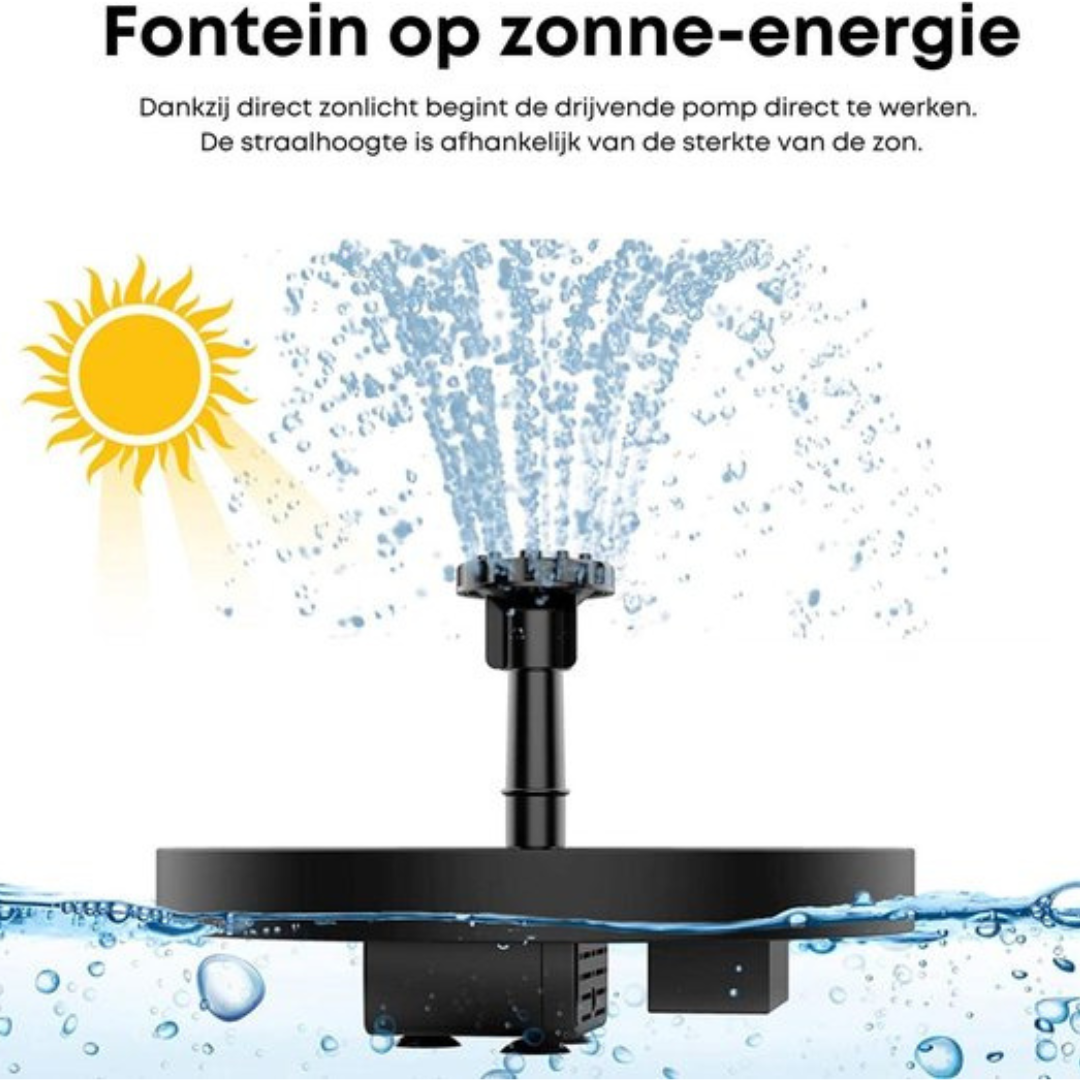 Solar waterfontein met LED voor vijver en vogelbad – foto 8