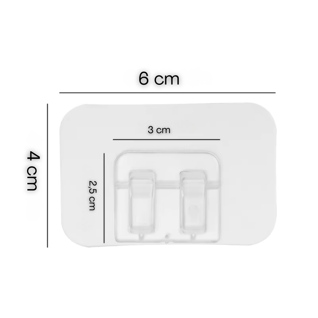 Afmetingen StickyClips Pro: 6 x 4 cm, clip 3 x 2,5 cm