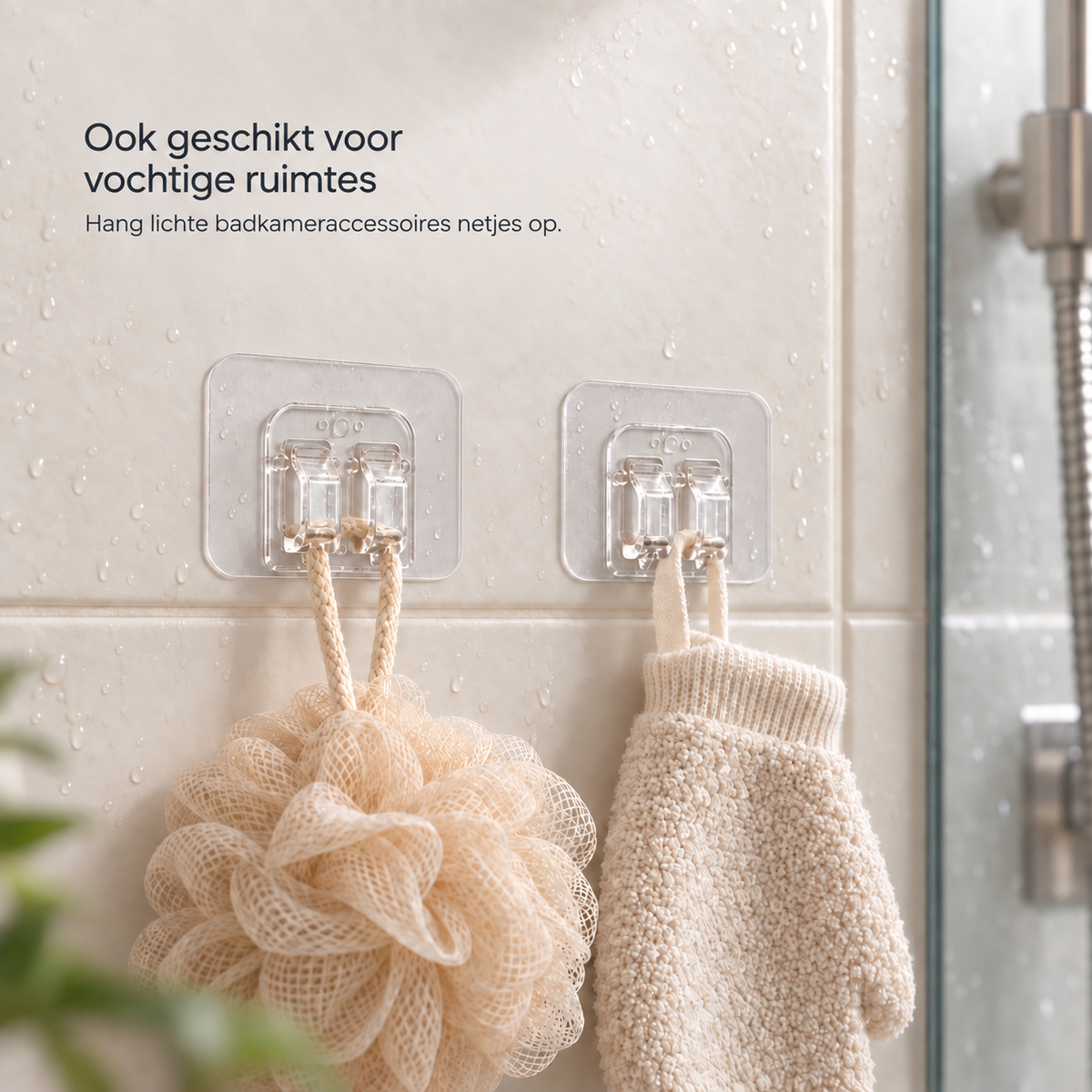StickyClips Pro ook geschikt voor lichte spullen in de badkamer