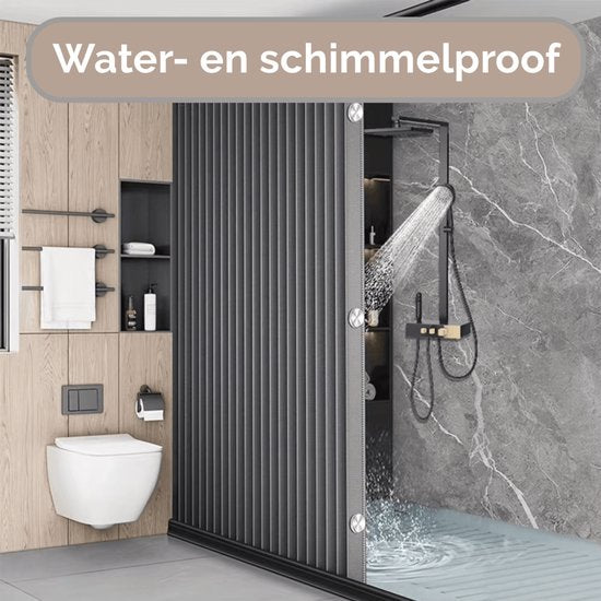 Zenvy douchegordijn met magnetische sluiting – foto 6