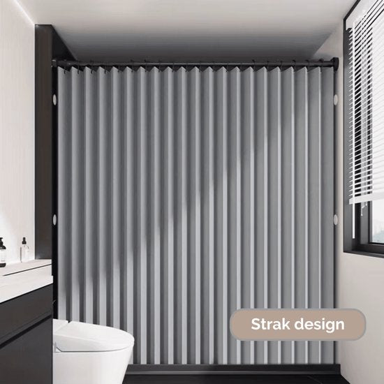 Zenvy douchegordijn met magnetische sluiting – foto 7