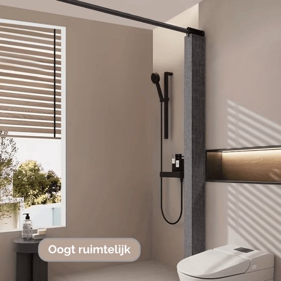 Zenvy douchegordijn met magnetische sluiting – foto 8